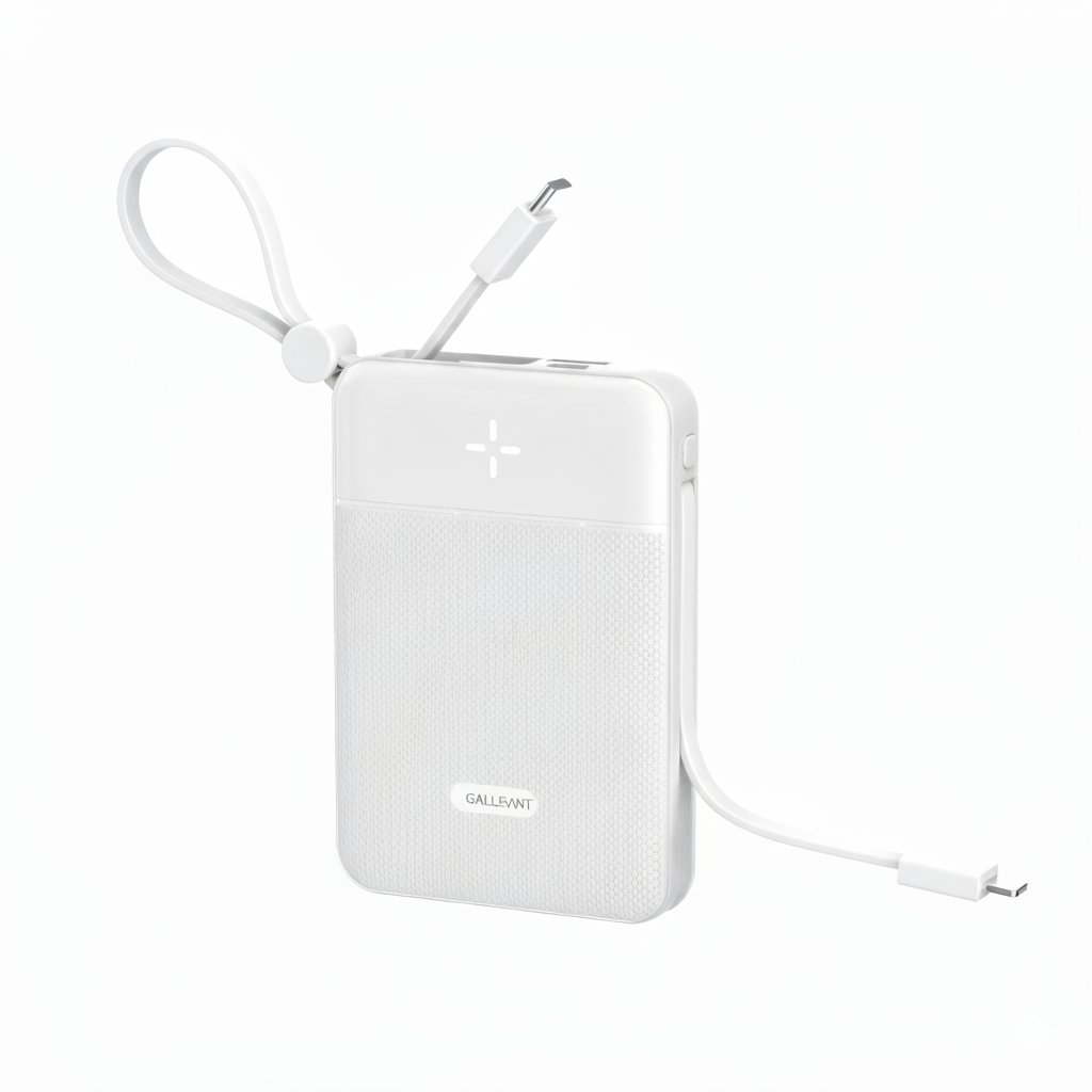 CoreCharge™ 10,000mAh Portable Power Bank with Built-In Cables