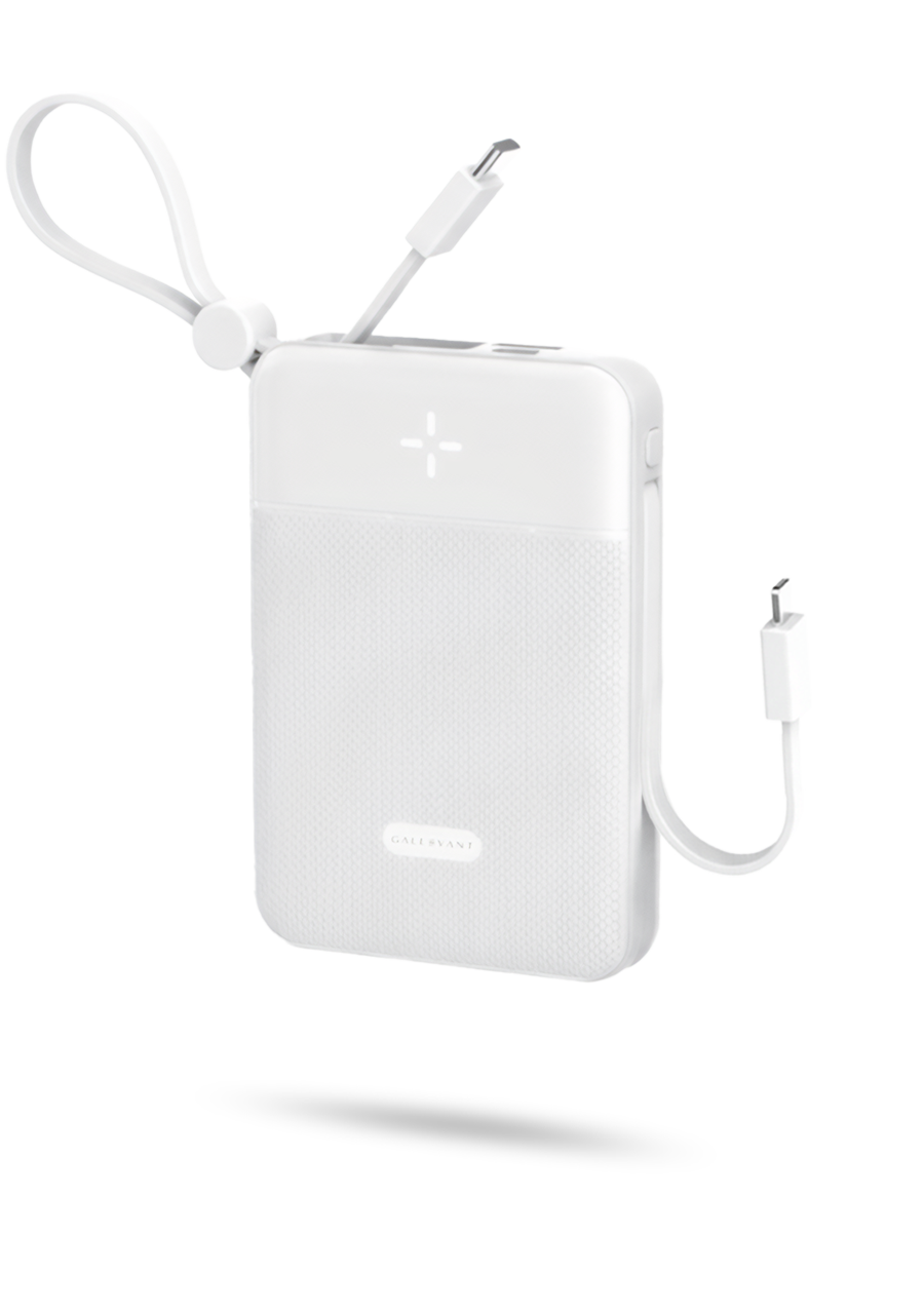 CoreCharge™ 10,000mAh Portable Power Bank with Built-In Cables