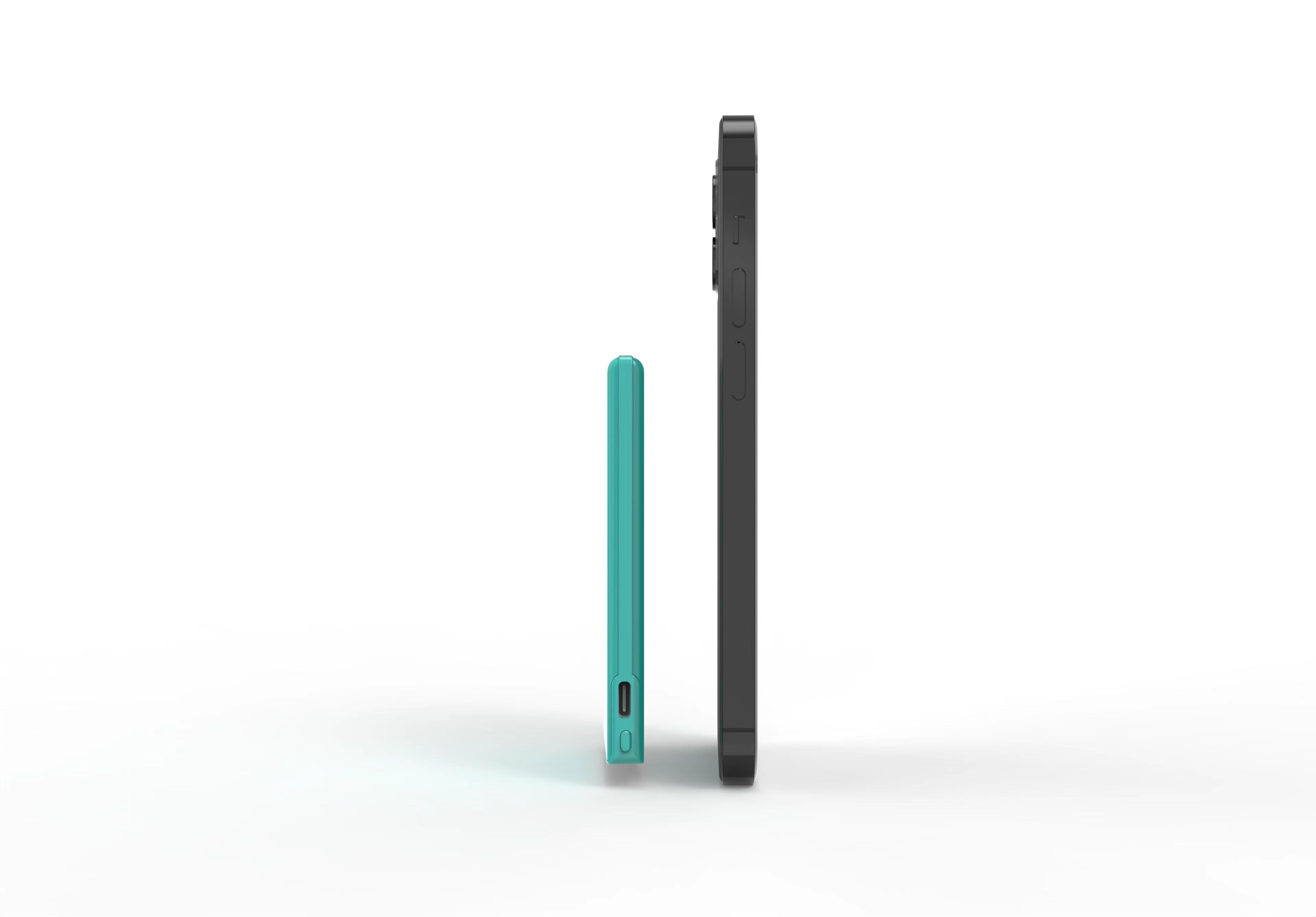 SlimCharge™ 5000mAh Magnetic Power Bank with Built-In Cables