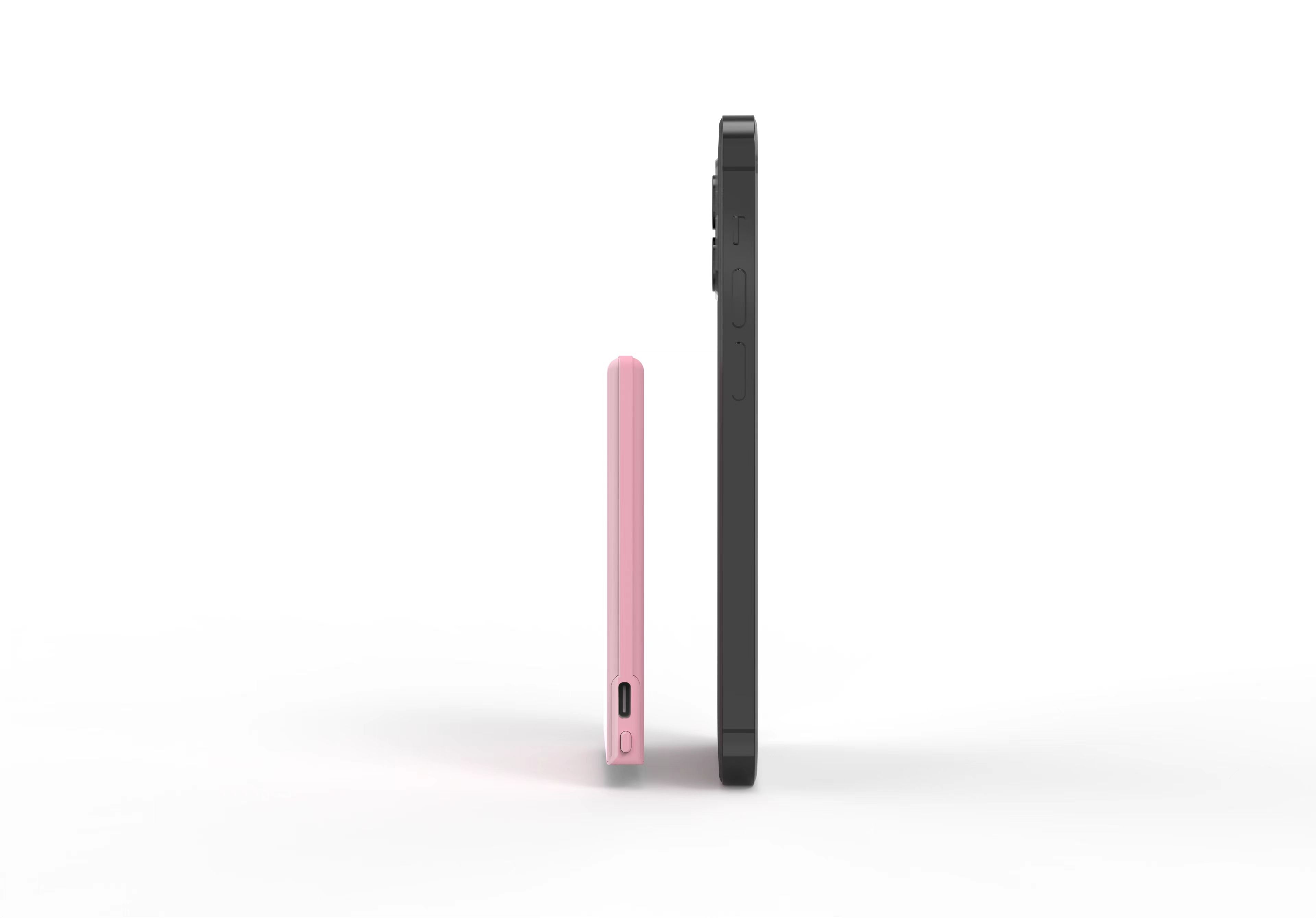 SlimCharge™ 5000mAh Magnetic Power Bank with Built-In Cables
