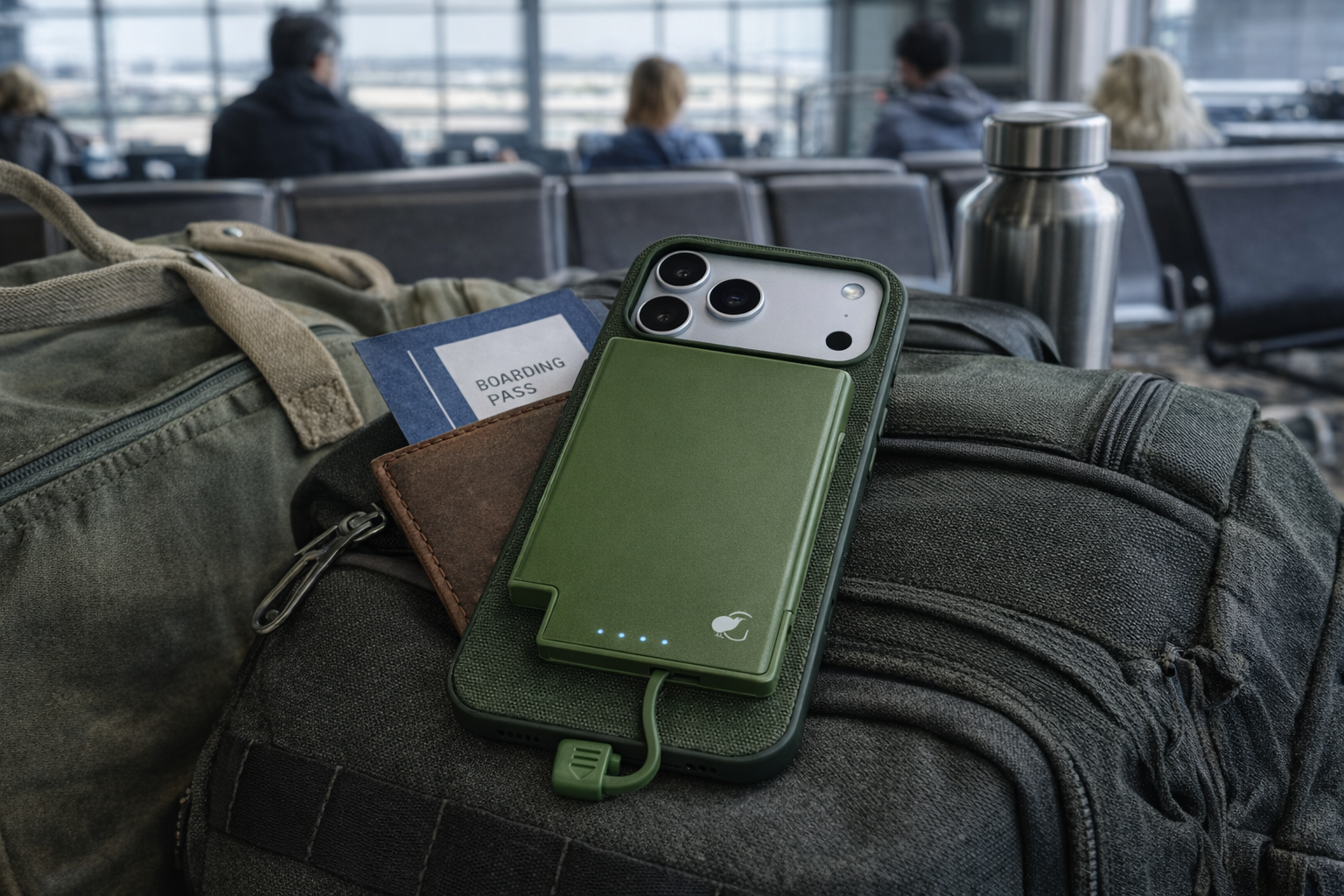 SlimCharge™ 5000mAh Magnetic Power Bank with Built-In Cables