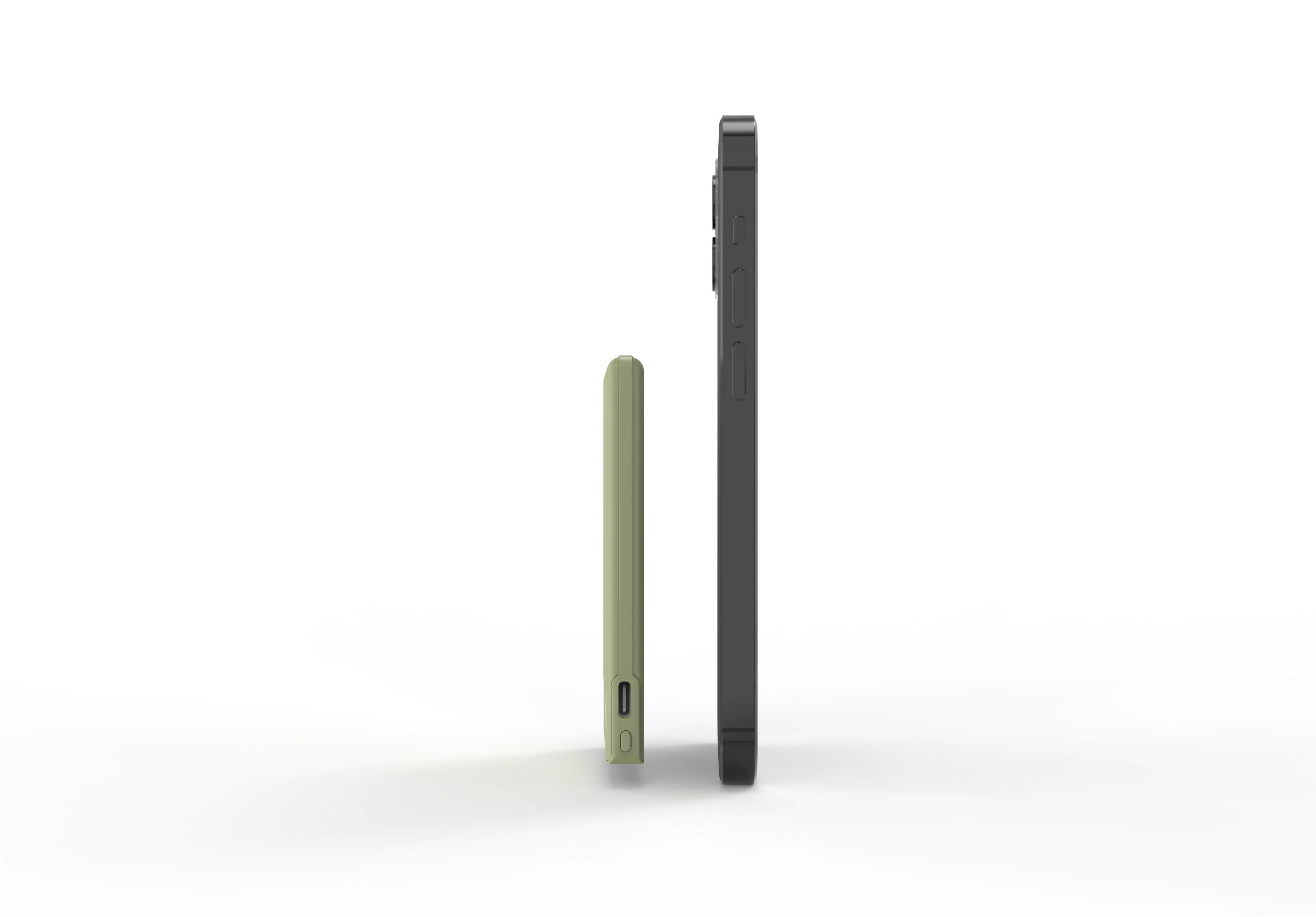 SlimCharge™ 5000mAh Magnetic Power Bank with Built-In Cables