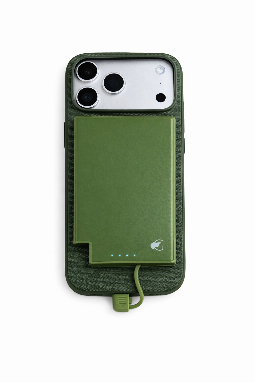 SlimCharge™ 5000mAh Magnetic Power Bank with Built-In Cables