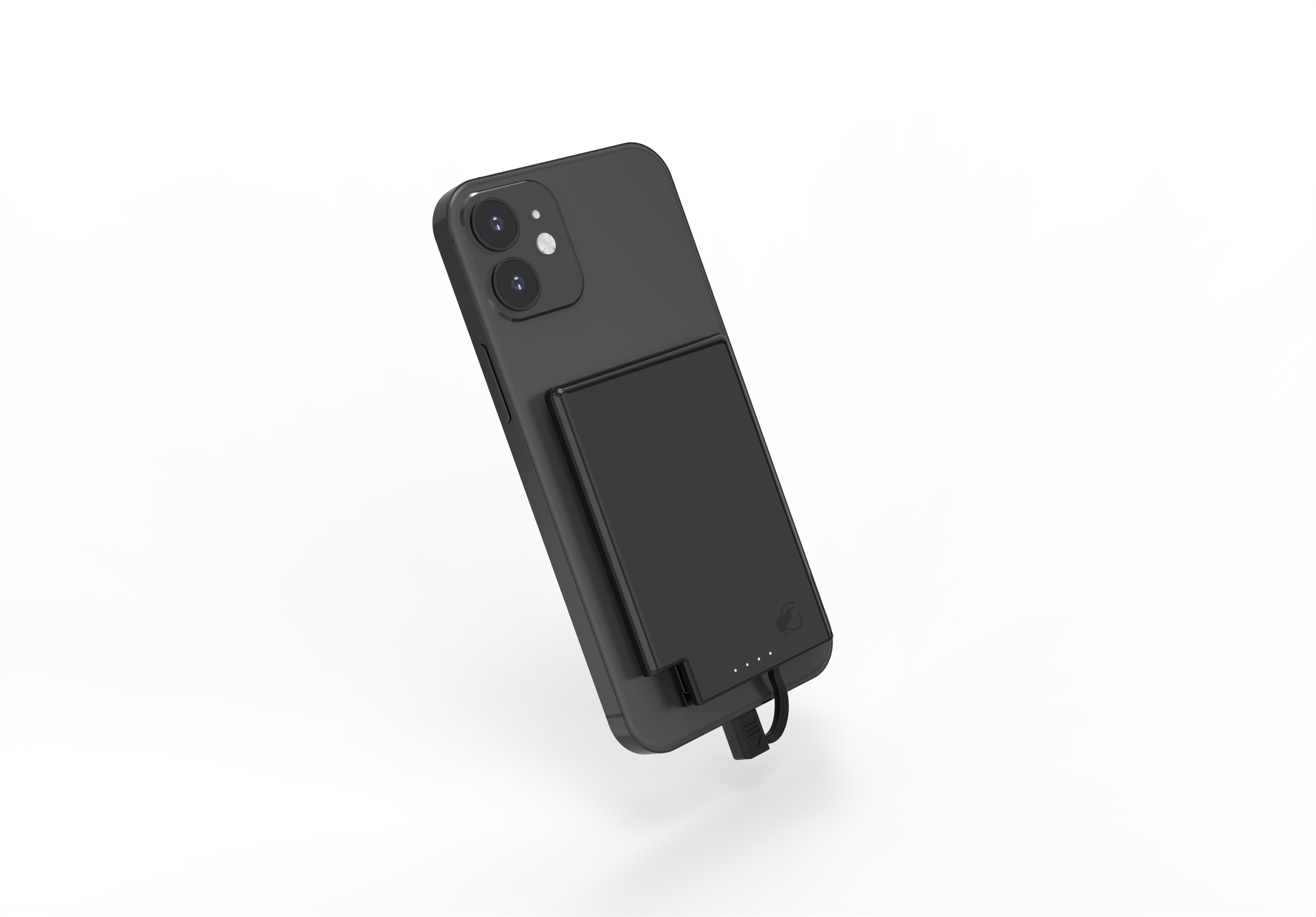 SlimCharge™ 5000mAh Magnetic Power Bank with Built-In Cables