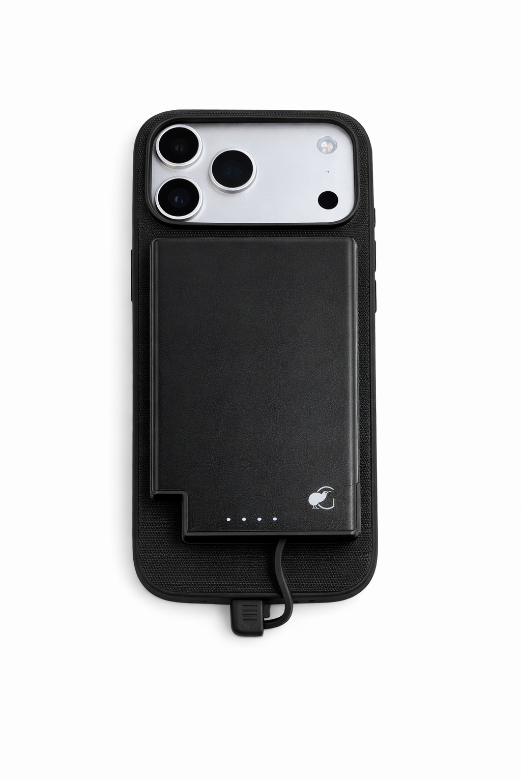 SlimCharge™ 5000mAh Magnetic Power Bank with Built-In Cables