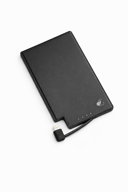 SlimCharge™ 5000mAh Magnetic Power Bank with Built-In Cables