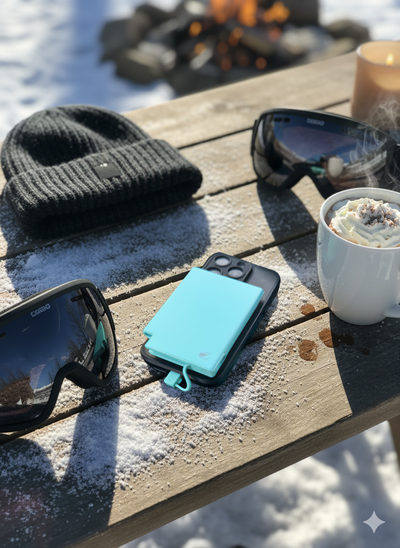 SlimCharge™ 5000mAh Magnetic Power Bank with Built-In Cables