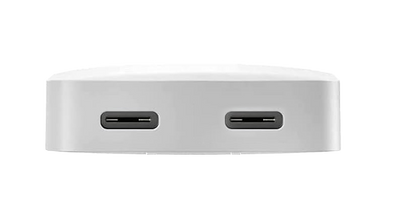 Black portable charger in beige travel pouch with adapters #color_white