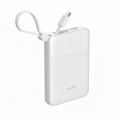 CoreCharge™ 10,000mAh Portable Power Bank with Built-In Cables