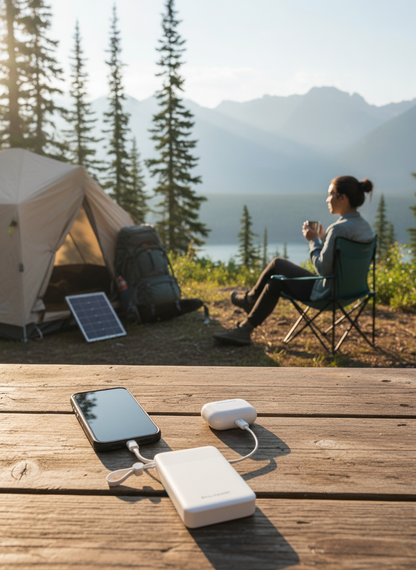 CoreCharge™ 10,000mAh Portable Power Bank with Built-In Cables