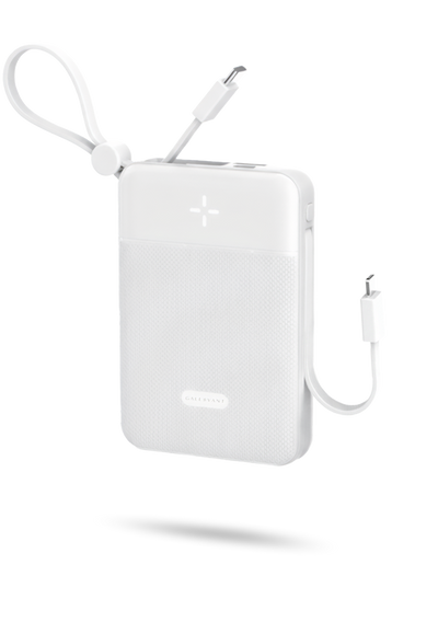 CoreCharge™ 10,000mAh Portable Power Bank with Built-In Cables