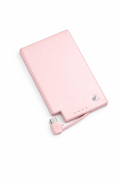 SlimCharge™ 5000mAh Magnetic Power Bank with Built-In Cables