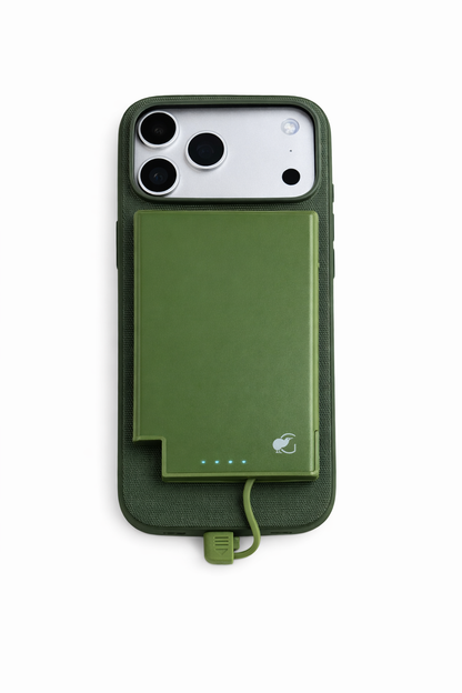 SlimCharge™ 5000mAh Magnetic Power Bank with Built-In Cables